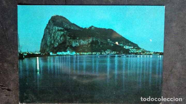 Postales: POSTAL CADIZ - VISTA NOCTURNA DEL PE&Ntilde;ON DE GIBRALTAR