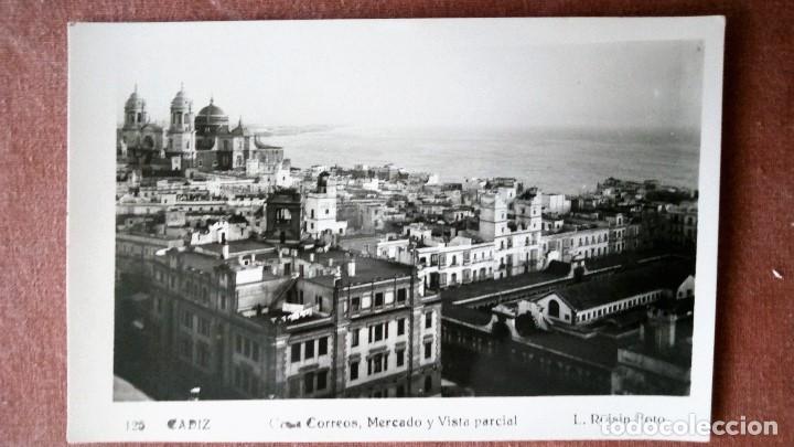 Postales: POSTAL CADIZ - CASA CORREOS, MERCADO Y VISTA GENERAL