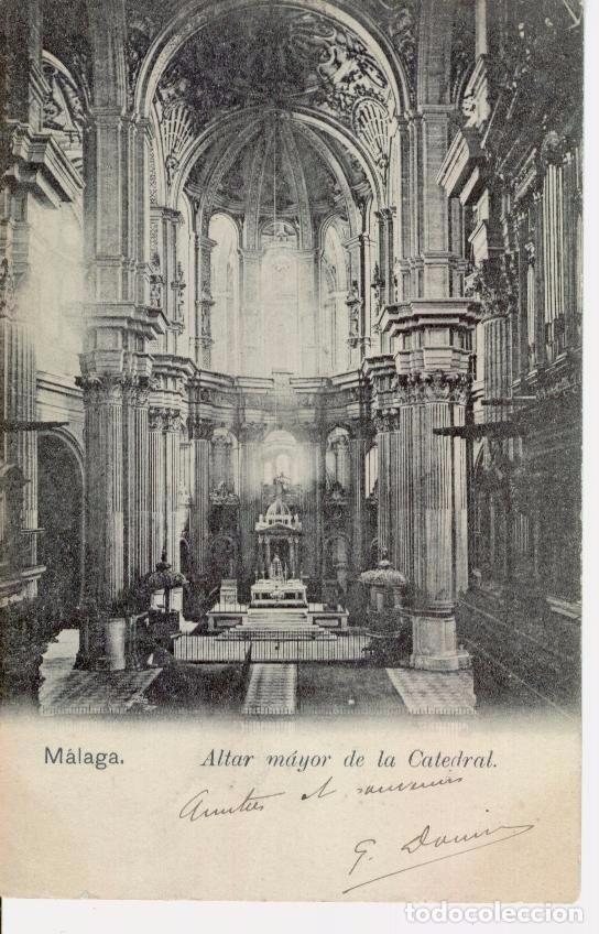 Postales: MALAGA . ALTAR MAYOR DE LA CATEDRAL + 2 SCAN