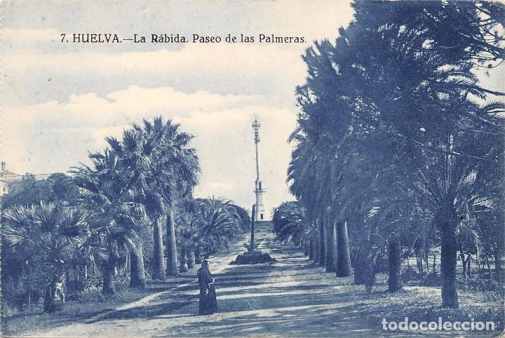 Postales: HUELVA.-LA RABIDA. PASEO DE LAS PALMERAS