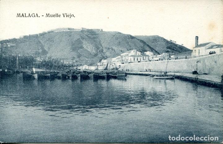 Postcards: M&Aacute;LAGA- MUELLE VIEJO- HELIOS-  MUY RARA