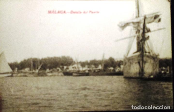 Postales: MALAGA, DETALLE DEL PUERTO.