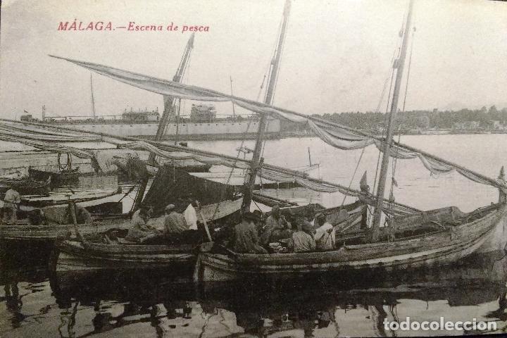 Postales: POSTAL DE MALAGA, ESCENA DE PESCA