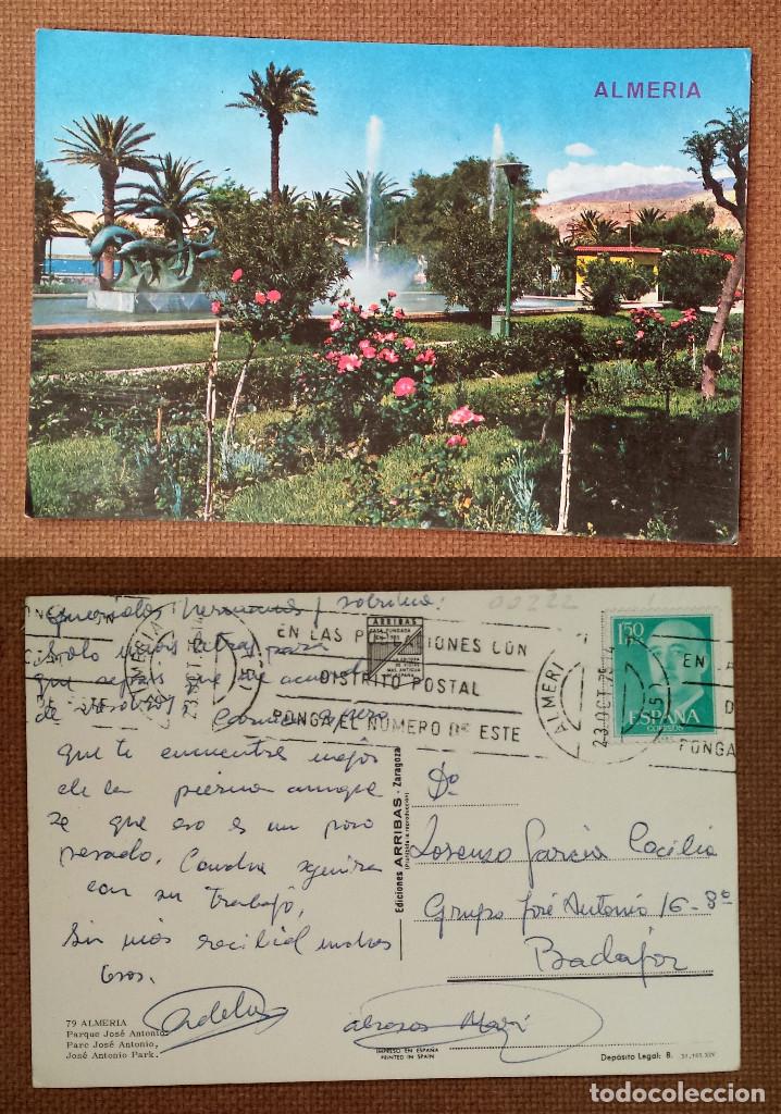Postales: ALMERIA - PARQUE JOS&Eacute; ANTONIO - SPAIN - Postcard with SPAIN stamp 1,50  PESETAS - 1975