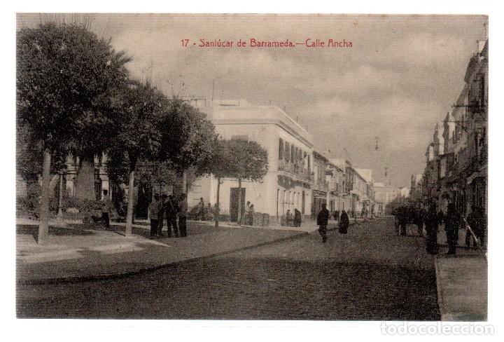 Cartoline: TARJETA POSTAL SANLUCAR DE BARRAMEDA, CALLE ANCHA, EDICION LA X.