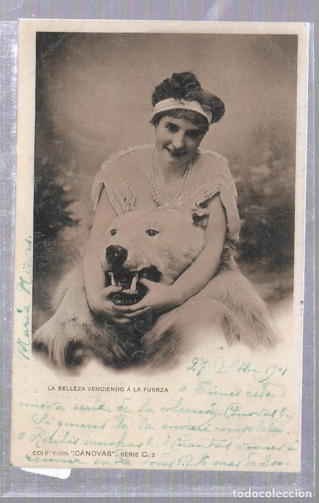 Cartoline: TARJETA POSTAL. CADIZ. LA BELLEZA VENCIENDO A LA FUERZA. COLECCION CANOVAS. SERIE C.2