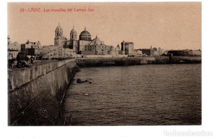 Postkarten: TARJETA POSTAL ,CADIZ ,LAS MURALLAS DEL CAMPO SUR. FOTOTIPIA THOMAS.