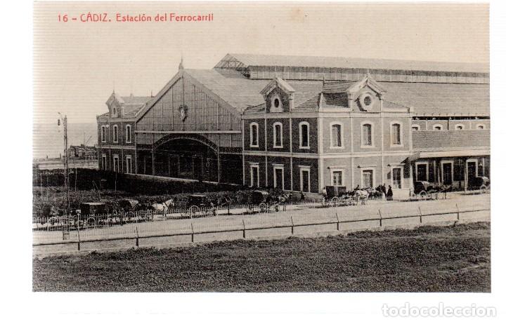 Postkarten: TARJETA POSTAL ,CADIZ ,ESTACION DEL FERROCARRIL. FOTOTIPIA THOMAS.