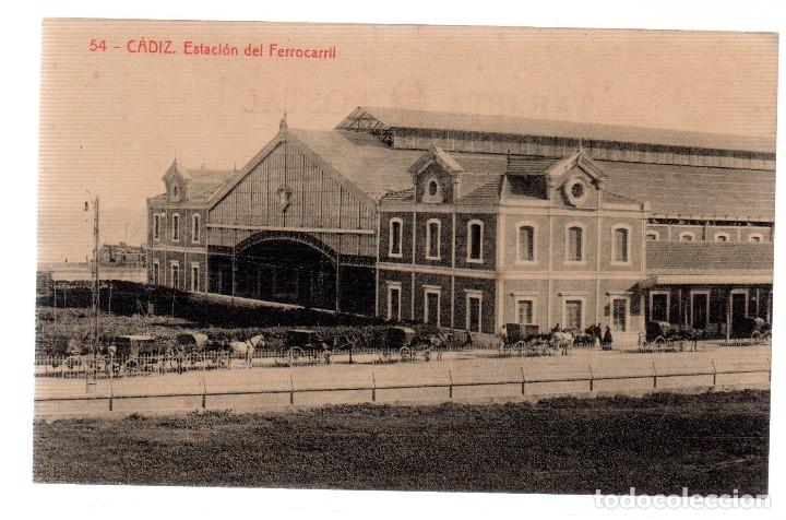 Postkarten: TARJETA POSTAL ,CADIZ ,ESTACION DEL FERROCARRIL. FOTOTIPIA THOMAS.