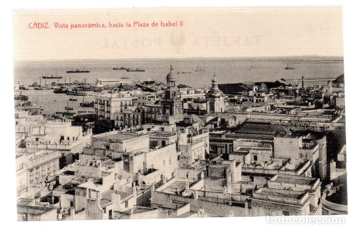 Postkarten: TARJETA POSTAL ,CADIZ , VISTA PANORAMICA HACIA LA PLAZA DE ISABELII. FOTOTIPIA THOMAS.