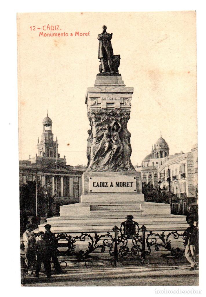 Postkarten: TARJETA POSTAL ,CADIZ ,MONUMENTO A MORET. FOTOTIPIA THOMAS.