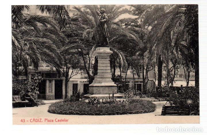 Postkarten: TARJETA POSTAL ,CADIZ ,PLAZA CASTELAR. FOTOTIPIA THOMAS.
