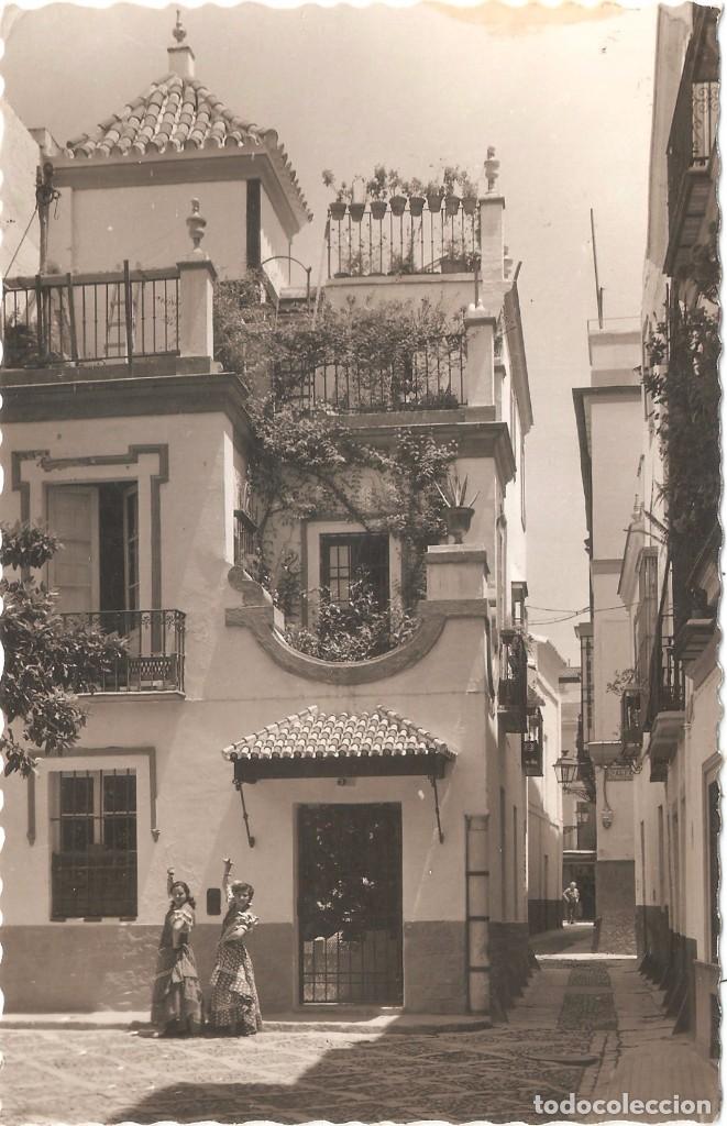 Postales: SEVILLA BARRIO DE SANTA CRUZ PLAZA DE DO&Ntilde;A ELVIRA 1959