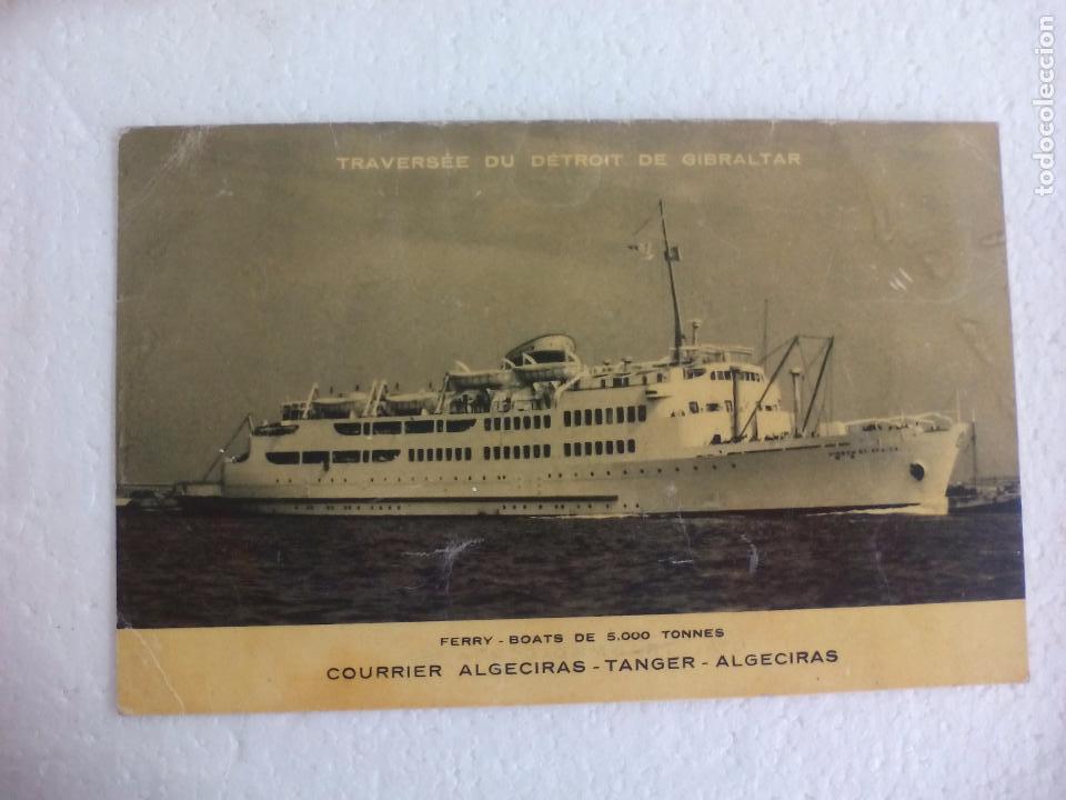 Postales: Tarjeta postal Ferry Courrier Algeciras-Tanger Ci. Transmediterranea. Post Card