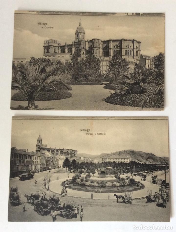 Postales: DOS POSTAL. LA CATEDRAL. PARQUE Y CATEDRAL. M&Aacute;LAGA. - Foto 1