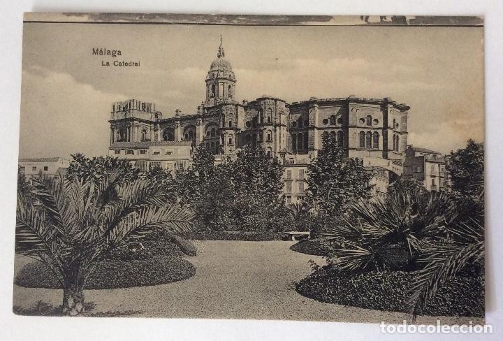 Postales: DOS POSTAL. LA CATEDRAL. PARQUE Y CATEDRAL. M&Aacute;LAGA. - Foto 3