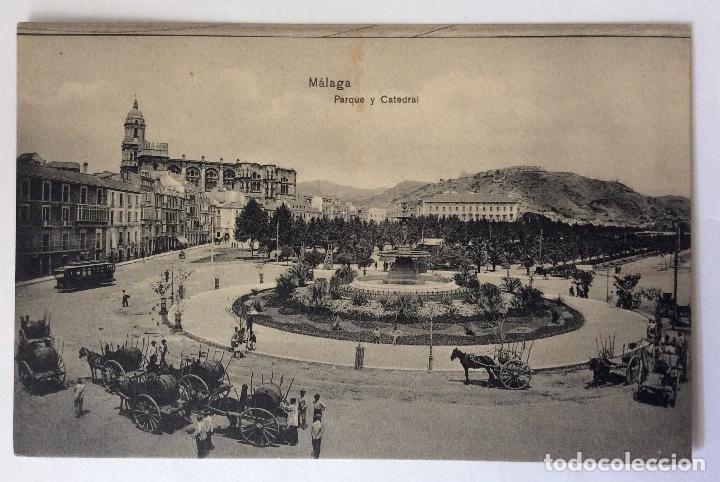 Postales: DOS POSTAL. LA CATEDRAL. PARQUE Y CATEDRAL. M&Aacute;LAGA. - Foto 4