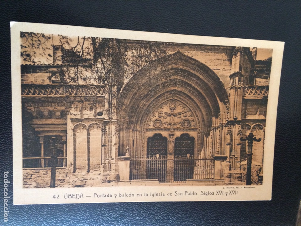 Postales: Antigua postal 42  de ubeda.portada y balc&oacute;n en la iglesia de San Pablo