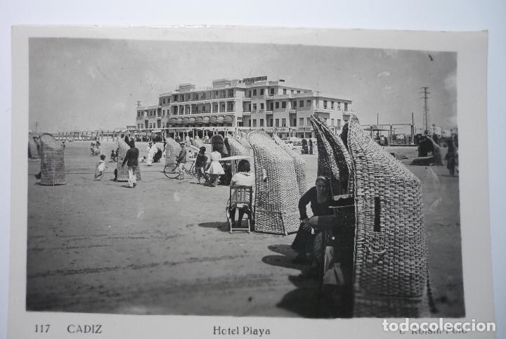 Postales: postal cadiz hotel playa--foto roisin  -cm