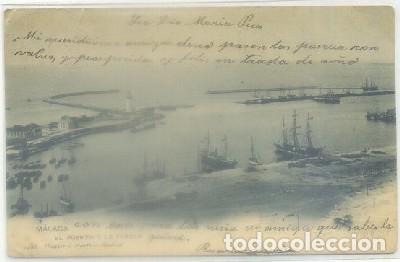 Postales: POSTAL ANTIGUA DE MALAGA. EL PUERTO Y LA FAROLA   P-ANMA-615