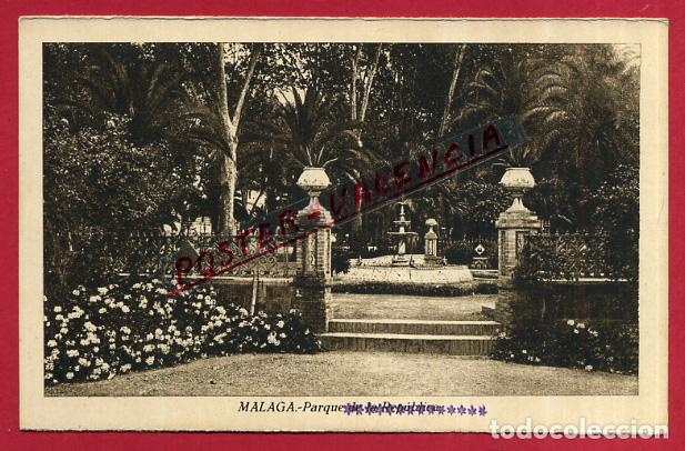 Postales: POSTAL MALAGA , PARQUE DE LA REPUBLICA , CENSURADA , ORIGINAL , P85881