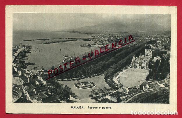 Postales: POSTAL MALAGA , PARQUE Y PUERTO , ORIGINAL , P85883
