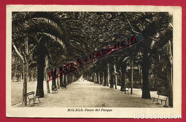 Postales: POSTAL MALAGA , PASEO DEL PARQUE , ORIGINAL , P85885