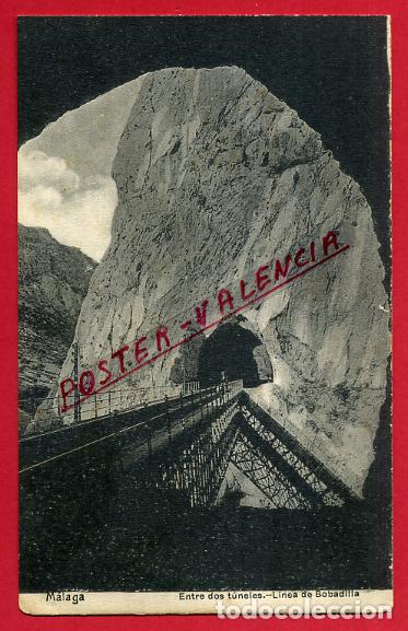 Postales: POSTAL MALAGA , ENTRE DOS TUNELES , LINEA DE BOBADILLA , ORIGINAL , P85918