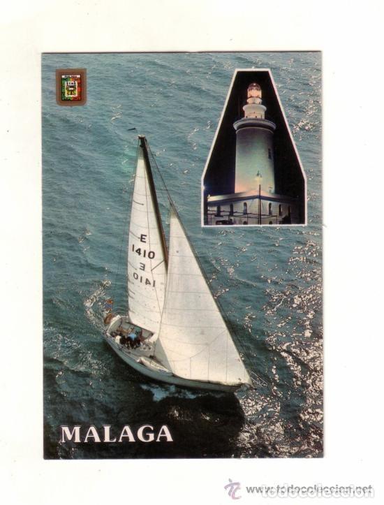 Postales: -23215 POSTAL FARO DE MALAGA, ESCRITA EN 1987 POR UN RADIOAFICIONADO, BARCO