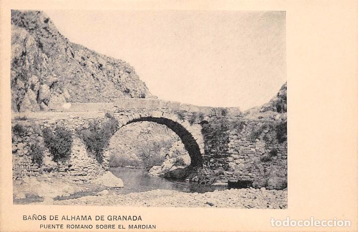 Postales: BA&Ntilde;OS DE ALHAMA DE GRANADA.- PUENTE ROMANO SOBRE EL MARDIAN
