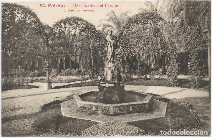 Postales: MALAGA .- UNA FUENTE DEL PARQUE .- FOTO L. ROISIN N&ordm; 90