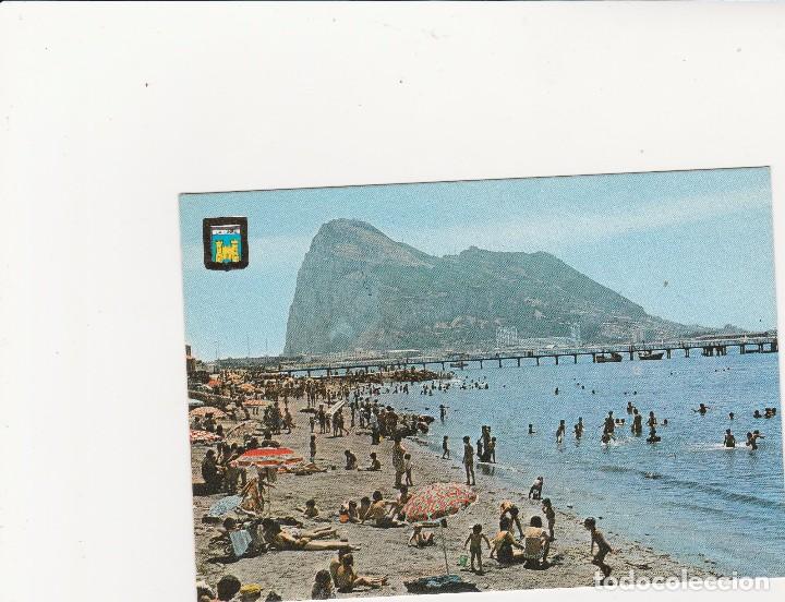Postales: POSTAL DE LA LINEA.PLAYA Y PE&Ntilde;ON DE GIBRALTAR  N&ordm;94 ESCUDO DE ORO