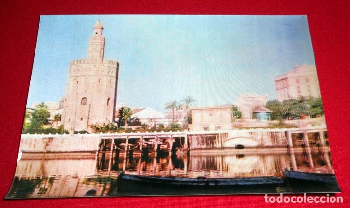 Postales: POSTAL 3D TRIDIMENSIONAL LA TORRE DEL ORO DE SEVILLA STEREORAMA E-5070 A&Ntilde;OS 60. VINTAGE