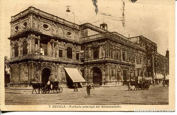 Postales: SEVILLA-AYUNTAMIENTO CARRUAJES