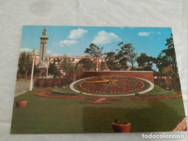 Postales: postal  cadiz  plaza de espa&ntilde;a y reloj de flores