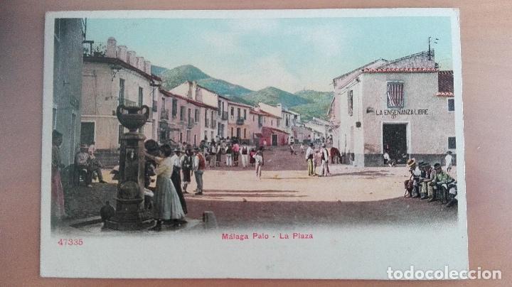 Postales: POSTAL MALAGA EDICION P. Z. N&ordm; 47335 - PALO - LA PLAZA ANDALUCIA COLOR PRIMERA EPOCA, SIN DIVIDR