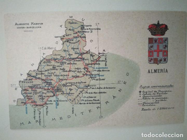 Postales: MAPA. DE. ALMER&Iacute;A.  SIN  CIRCULAR. - Foto 1