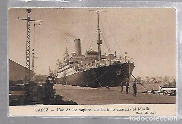 Cartoline: TARJETA POSTAL DE CADIZ - UNO DE LOS VAPORES DE TURISMO ATRACADO AL MUELLE