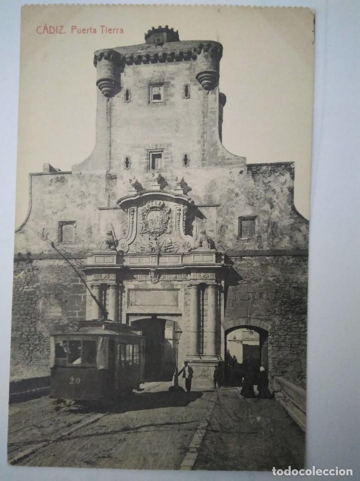 Postales: CADIZ.  PUERTA TIERRA.  FOTOTIPIA. THOMAS.  NO CIRCULADA.