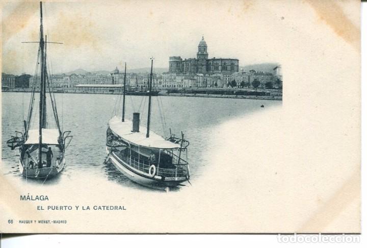 Postcards: M&Aacute;LAGA-EL PUERTO Y LA CATEDRAL- HAUSER N&ordm; 66  SIN DIVIDIR