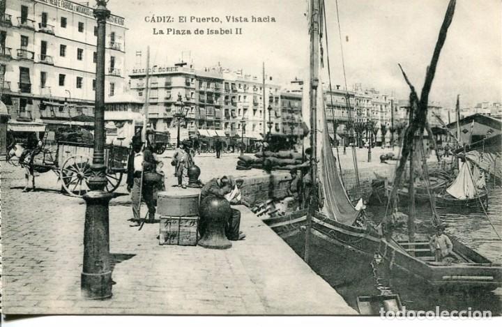 Postkarten: C&Aacute;DIZ-EL PUERTO VISTA PLAZA ISABEL II-CARROS--HAUSER