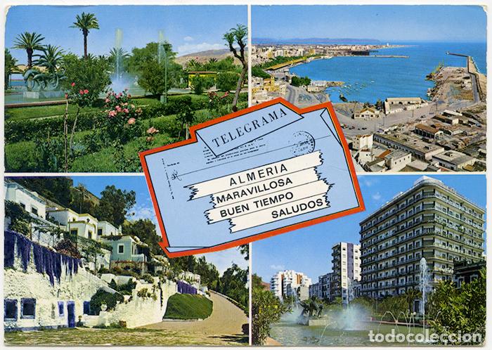 Postales: 89 Almer&iacute;a. Ediciones Arribas. Escrita. Varias vistas
