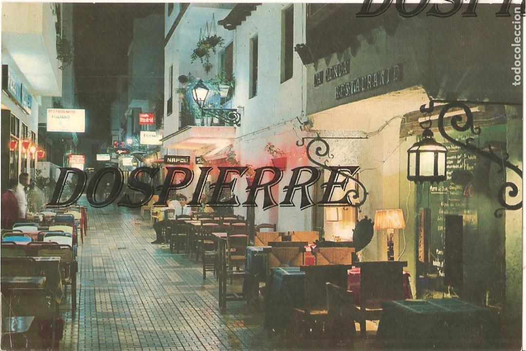 Postales: POSTAL, COSTA DEL SOL-TORREMOLINOS, CALLE DEL CAUCE, DE NOCHE, ED. BEASCOA, SIN CIRCULAR
