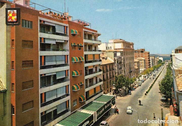 Postales: JAEN CALLE ROLDAN Y MARIN Y AVENIDA GENERALISIMO A&ntilde;O 1965