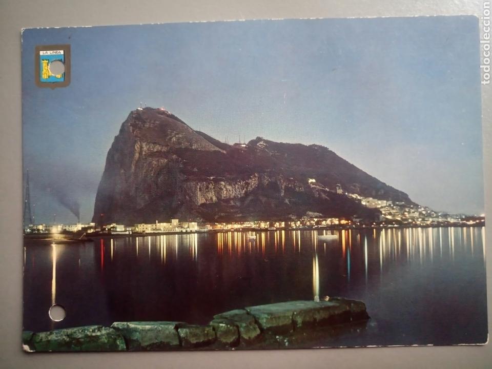 Postales: Postal la l&iacute;nea vista nocturna pe&ntilde;&oacute;n gibraltar