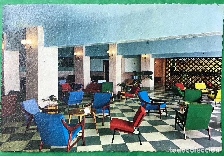 Postales: Torremolinos - Malaga - Hotel Las Mercedes - Vista parcial de uno de los salones - A&ntilde;o 1961