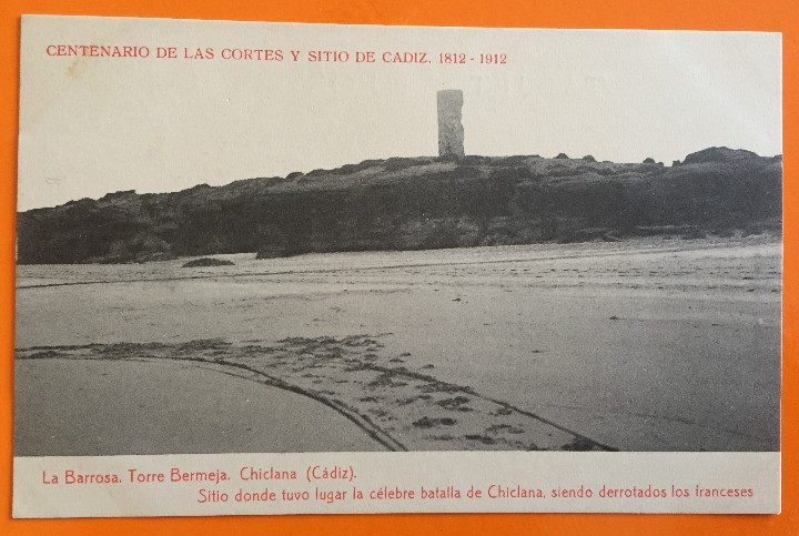 Postais: TARJETA POSTAL- CADIZ-  CENTENARIO CORTES Y SITIO DE CADIZ  1.812- 1.912