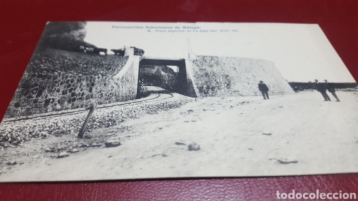 Postales: POSTAL FERROCARRILES SUBURBANOS MALAGA. PASO BAJAMAR. LACOSTE N&Uacute;M 8