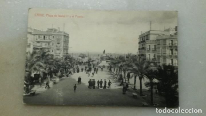 Postales: TARJETA POSTAL CADIZ PLAZA ISABEL II Y EL PUERTO