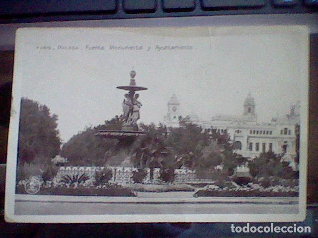Postales: fuente monumental ayuntamiento Malaga ed unique escrita 1931 n&ordm; 1419